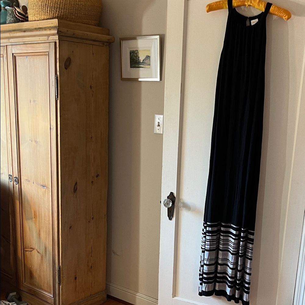 Soma Black and‎ Gray Halter Maxi Dress L